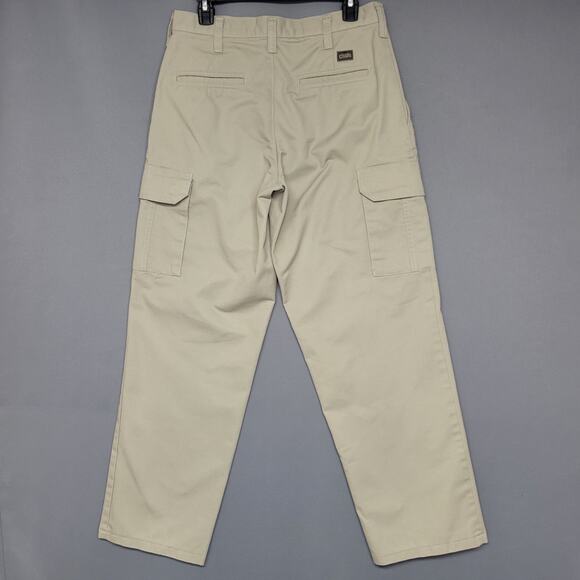 Cintas Cargo Work Pants Mens 30 Tan Comfort Flex Pockets Button Zip #210-62 - Picture 11 of 12